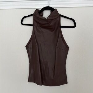 Amanda Uprichard Brown leather halter
